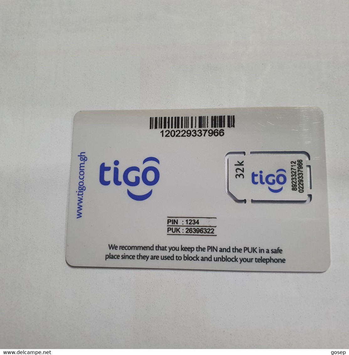 Gsm Card-tigo Ghana-(4)-(892332712-0229337966)-(120229337966)-mint Card+(lokking Out Side)1prepiad Free - Collezioni