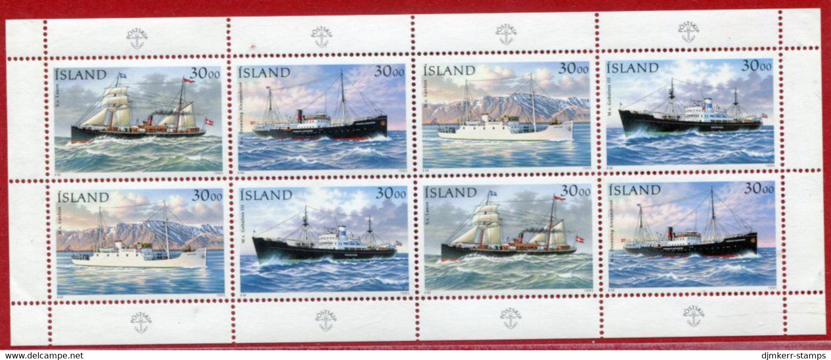 ICELAND  1995 Mail Ships Booklet MNH / **.  Michel 828-31, MH8 - Booklets