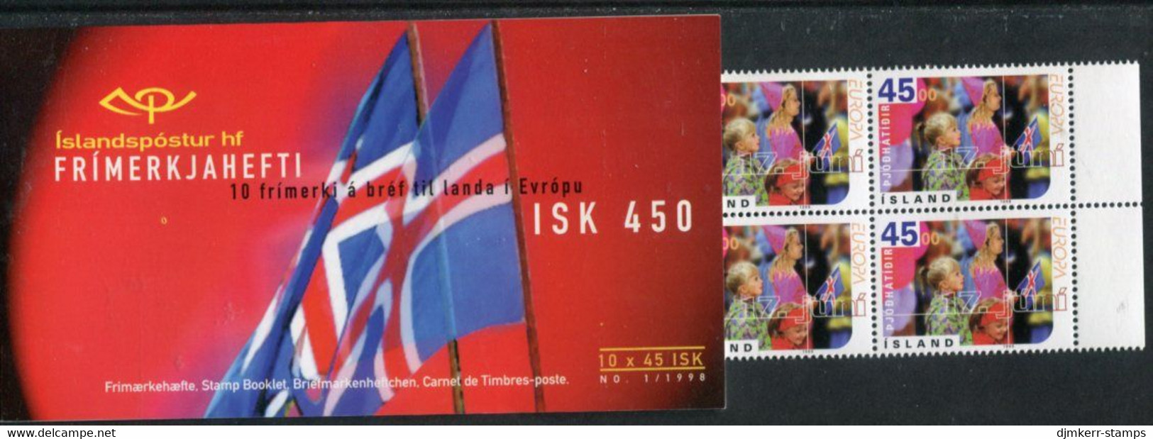 ICELAND  1998 Europa: National Festivals 45 Kr. Booklet MNH / **.  Michel 890 - Cuadernillos