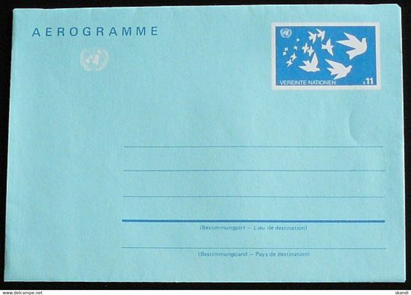 UNO WIEN 1987 Mi-Nr. LF 3 Luftpostfaltbrief Aerogramme Ungebraucht - Covers & Documents