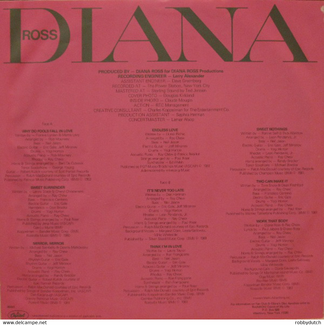 * LP * DIANA ROSS - WHY DO FOOLS FALL IN LOVE (Holland 1981) - Soul - R&B