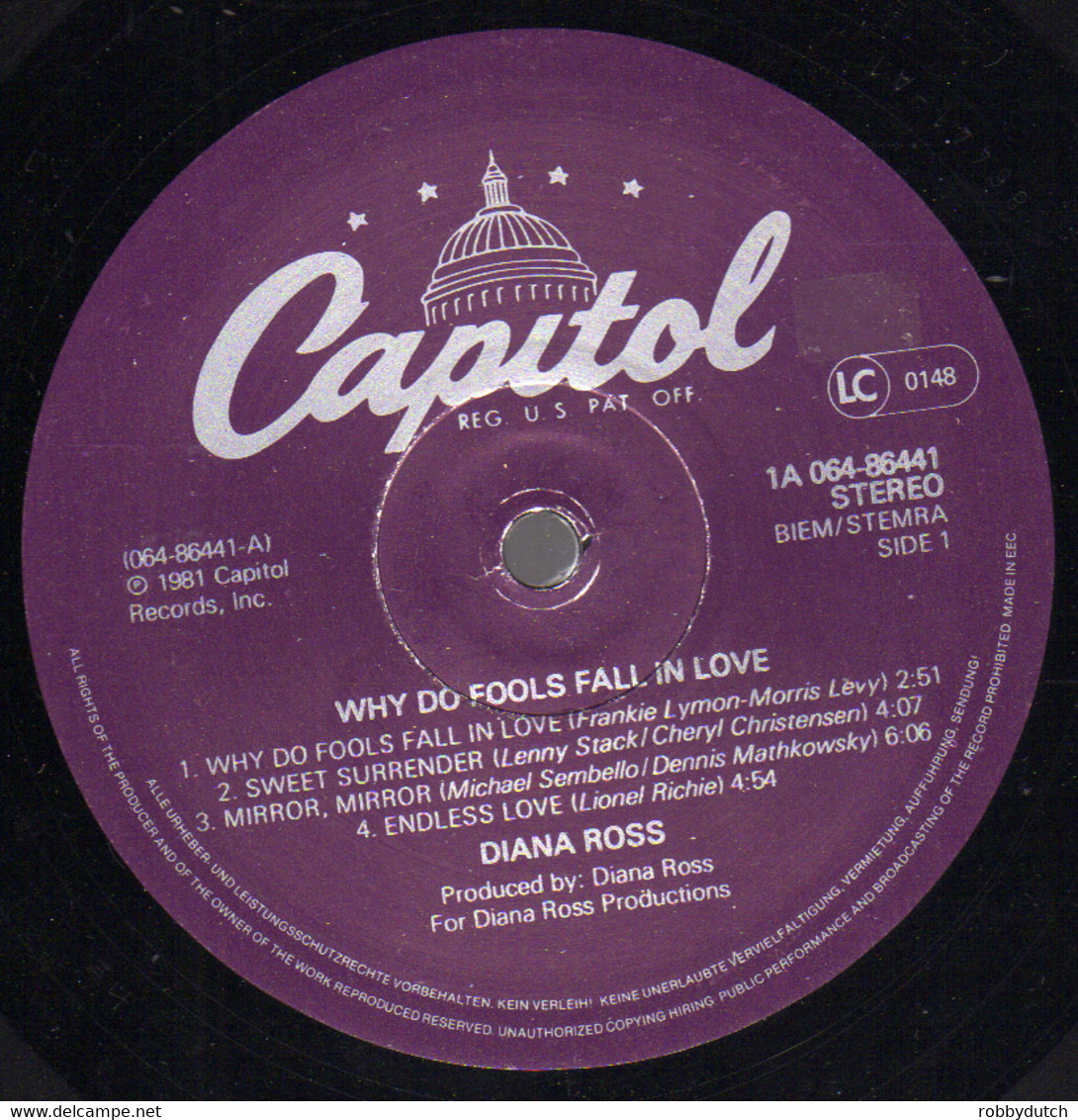 * LP * DIANA ROSS - WHY DO FOOLS FALL IN LOVE (Holland 1981)