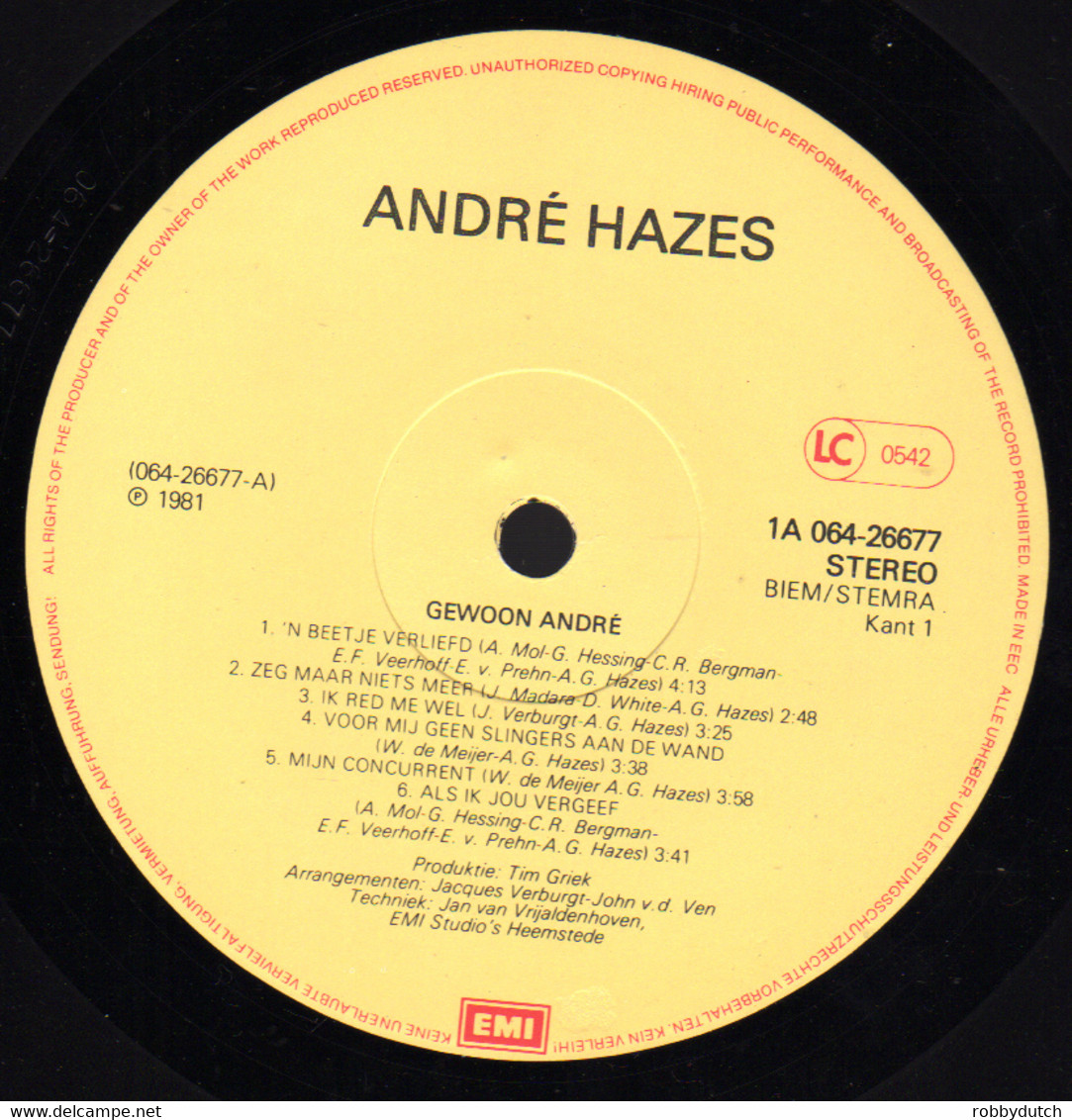 * LP *  ANDRÉ HAZES - GEWOON ANDRÉ (Holland 1981) - Other - Dutch Music