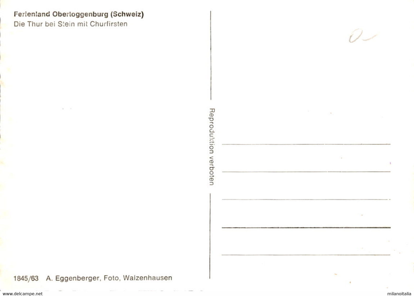 Ferienland Obertoggenburg - Die Thur Bei Stein Mit Churfirsten (1845/63) (a) - Stein