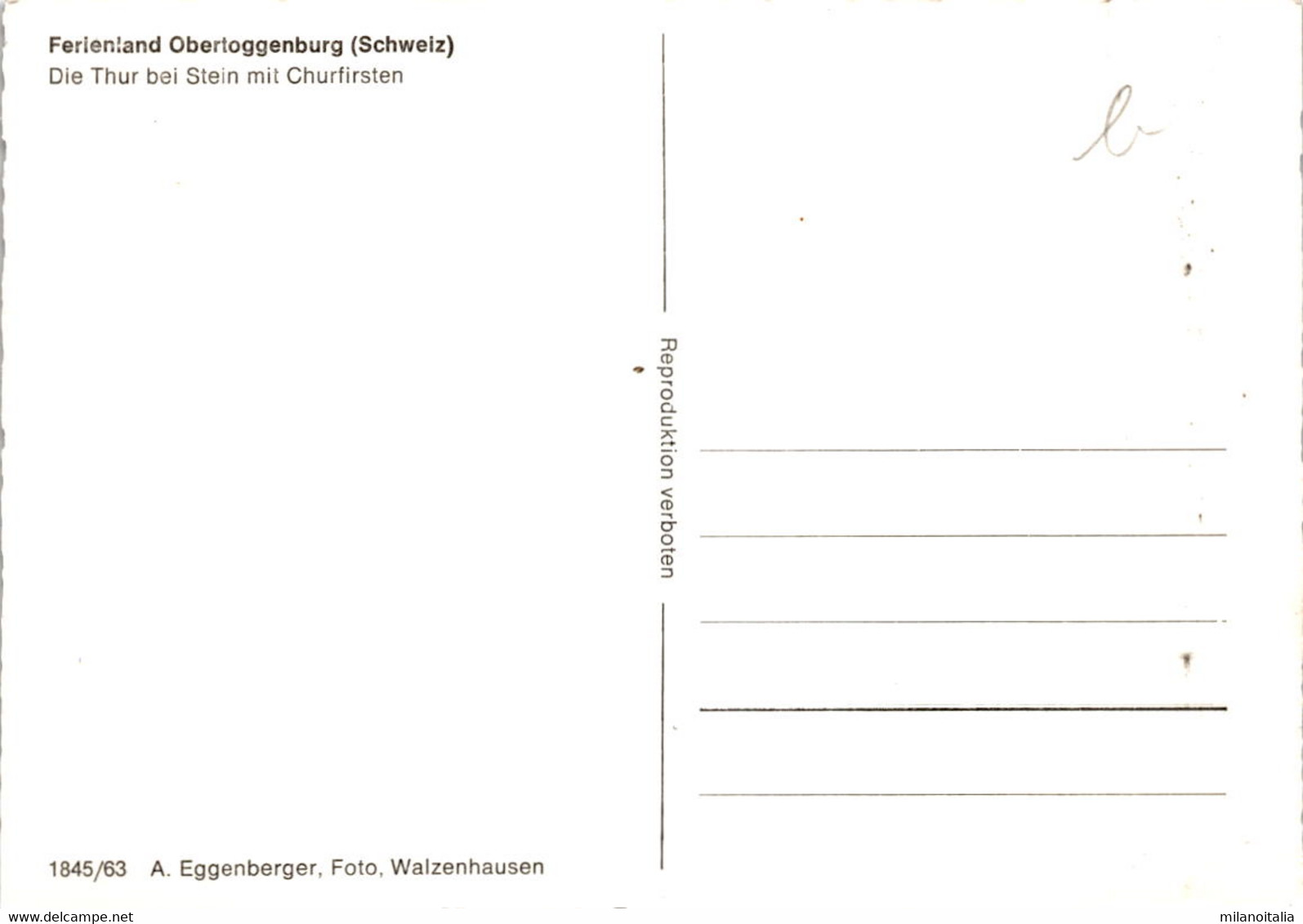 Ferienland Obertoggenburg - Die Thur Bei Stein Mit Churfirsten (1845/63) (b) - Stein