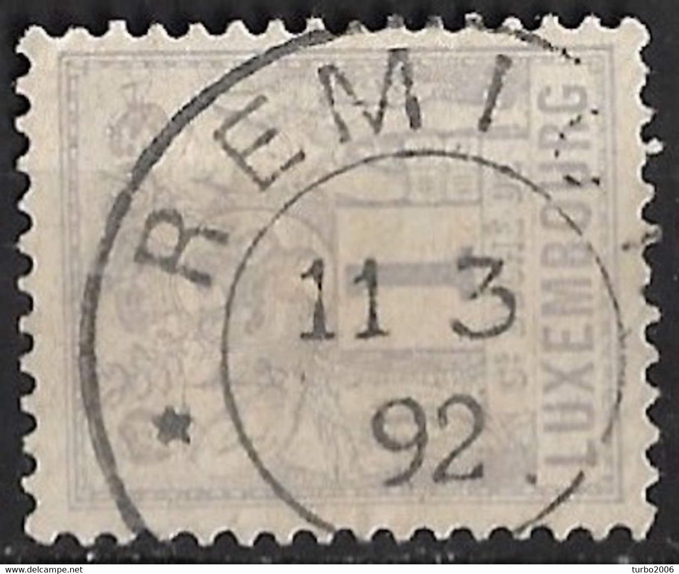 Luxemburg 1882 Cancellation REMICH On Allegoric Design 1 C Grey Michel 45 D - 1882 Allegory