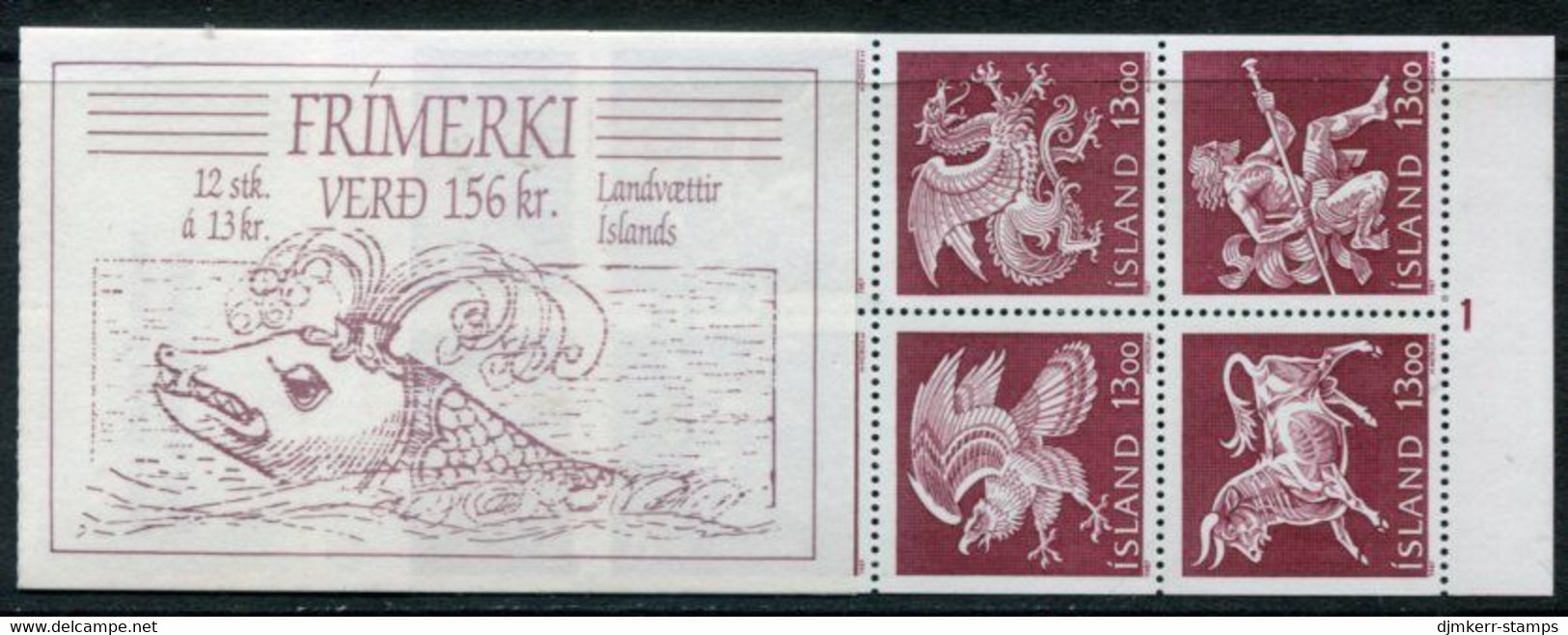 ICELAND  1987 Guardian Spirits: Figures From State Arms Booklet MNH / **.  Michel 674-77, MH 1 - Markenheftchen