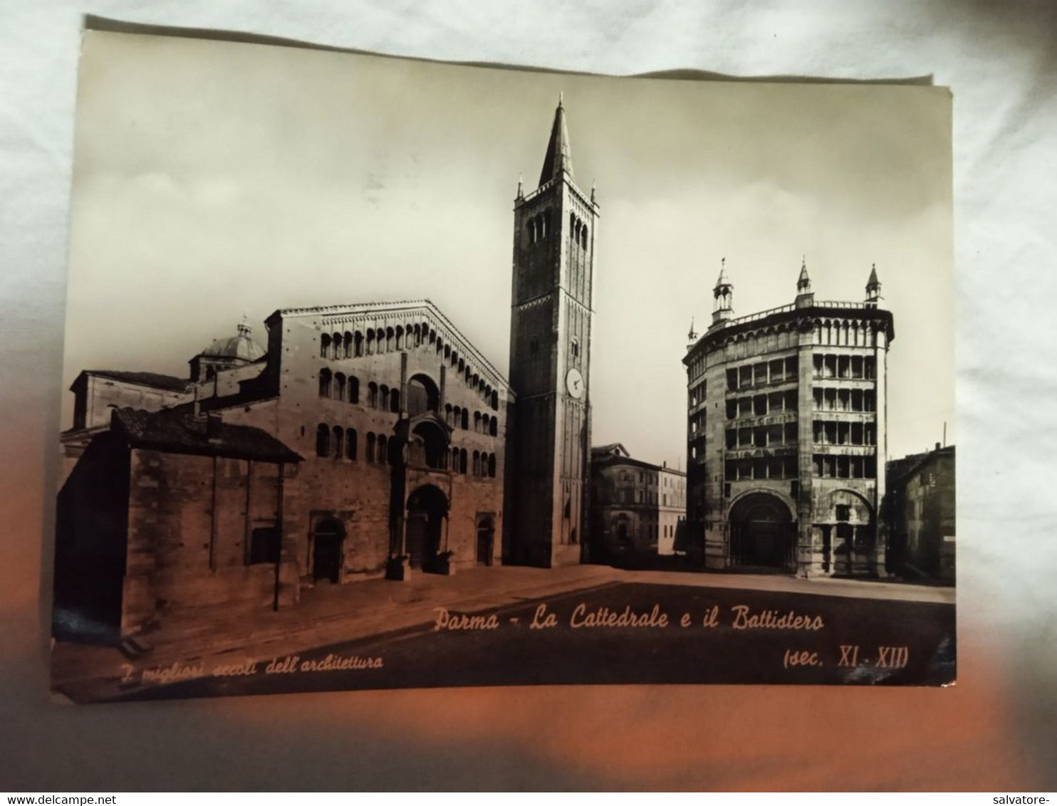 CARTOLINA PARMA- LA CATTEDRALE E IL BATTISTERO - I MIGLIORI SECOLI DELL'ARCHITETTURA- VIAGGIATA 1953 - Brindisi