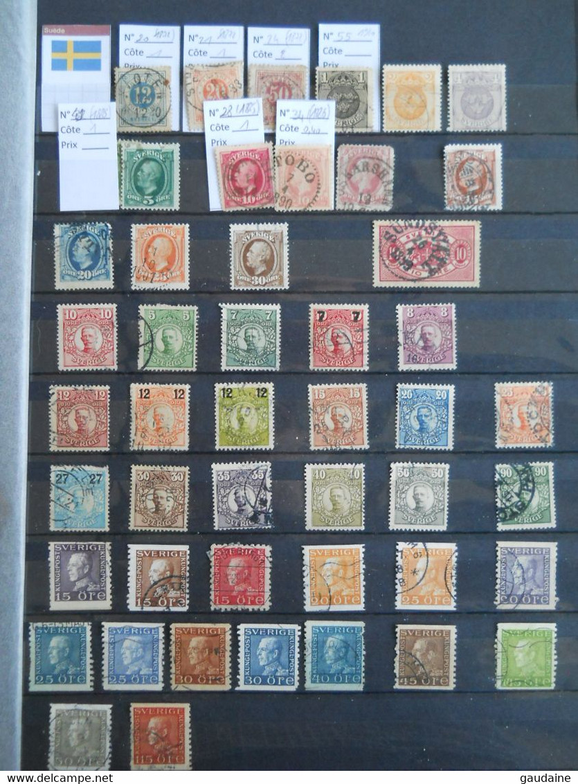 SUEDE - SVERIGE - LOT DE 400 TIMBRES  DIFFERENTS - SET -COLLECTION - Collections