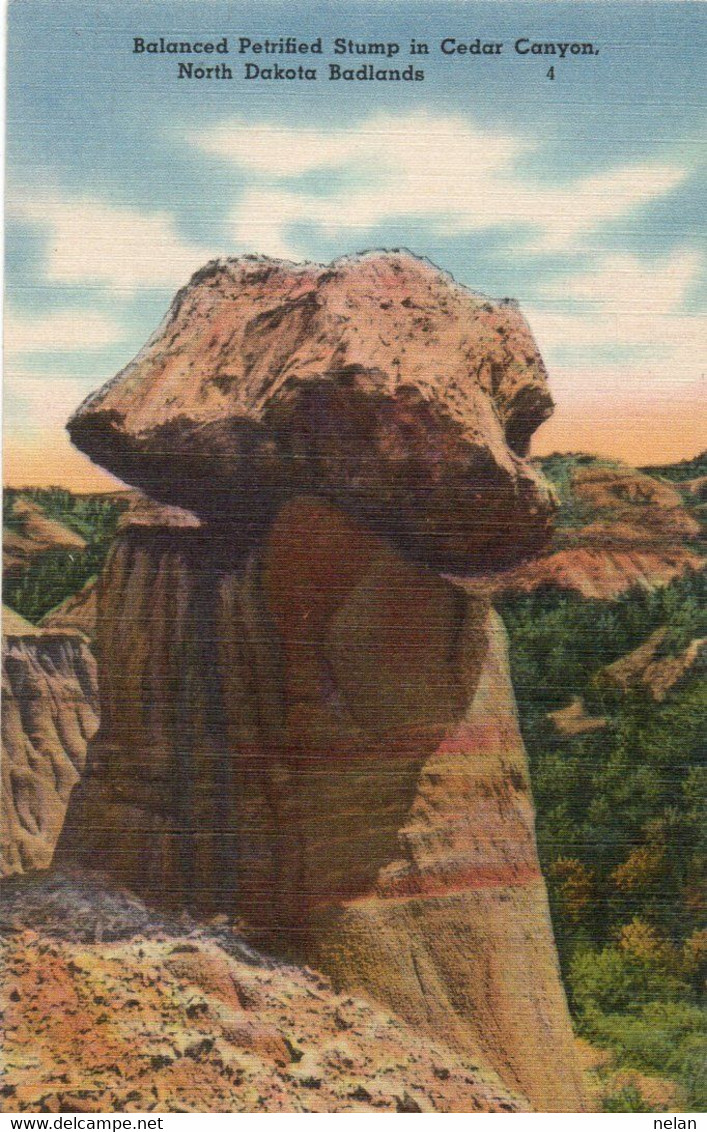 BALANCED PETRIFIED STUMP IN CEDAR CANYON - NORTH DAKOTA BADLANDS - Other & Unclassified