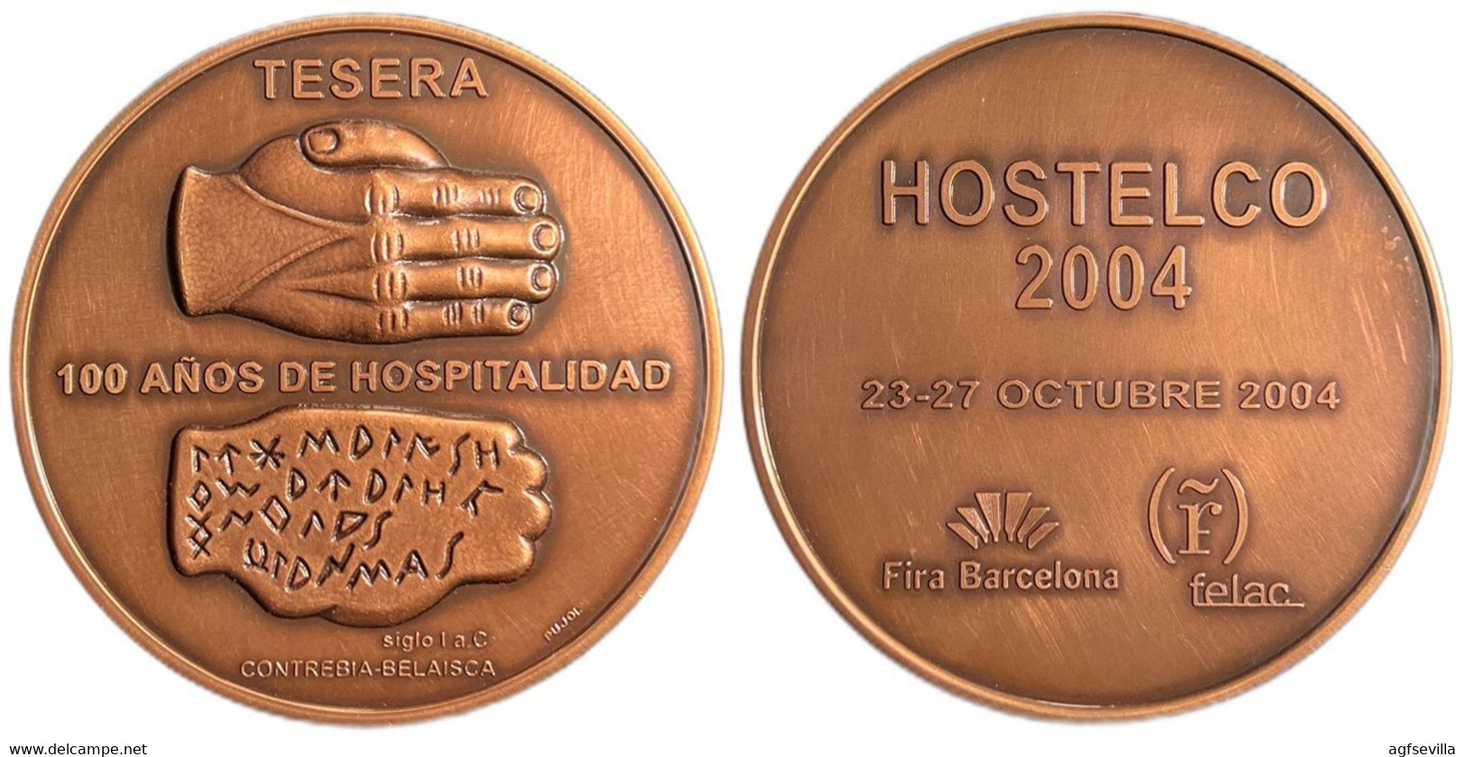 ESPAÑA. MEDALLA CONMEMORATIVA DE HOSTELCO. 2.004. BRONCE. ESPAGNE. SPAIN MEDAL - Professionnels/De Société