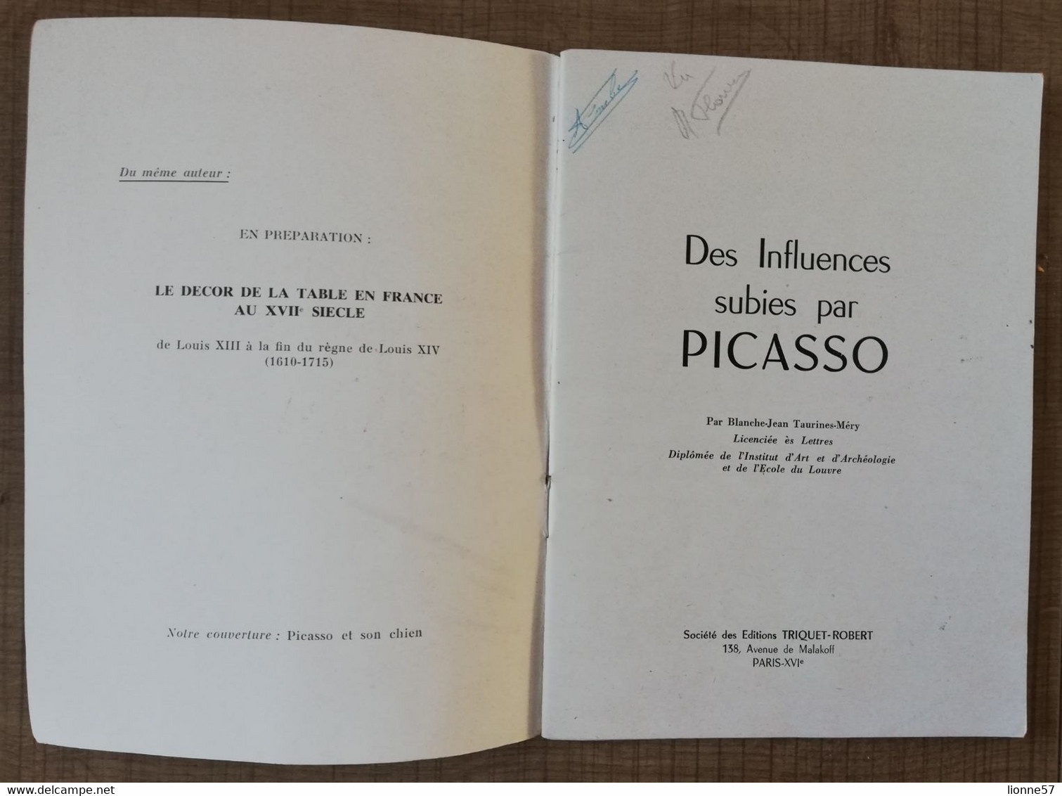 DES INFLUENCES SUBIT PAR PICASSO. Livret 1950 Avec Textes Et Photos N&b Tableaux - Arte