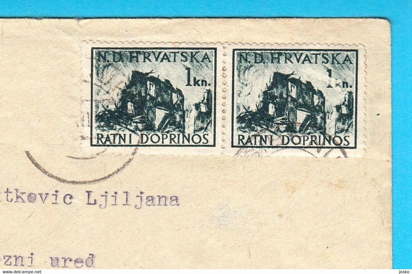 WW2 - MIXED FRANKING - Croatia NDH + Italy Stamps On Registered Letter Travelled 1944. Sibenik * Dalmazia Croazia Italia - Occup. Croata: Sebenico & Spalato