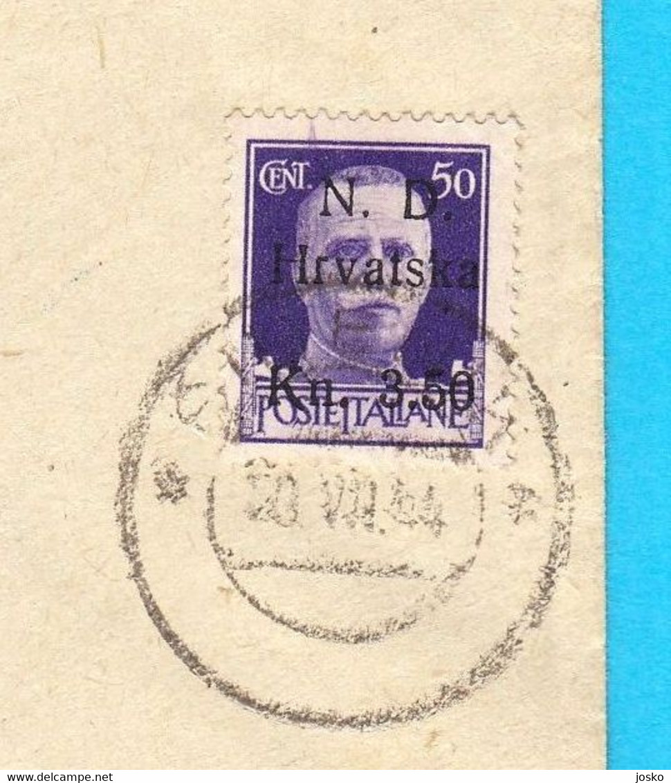 WW2 - MIXED FRANKING - Croatia NDH + Italy Stamps On Registered Letter Travelled 1944. Sibenik * Dalmazia Croazia Italia - Croatian Occ.: Sebenico & Spalato