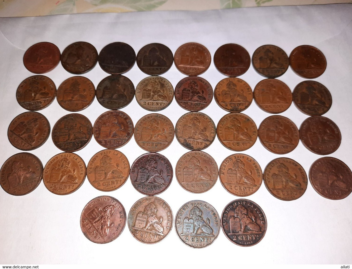 Lot De 34 Pièces De 2 Centimes Belges - Collezioni