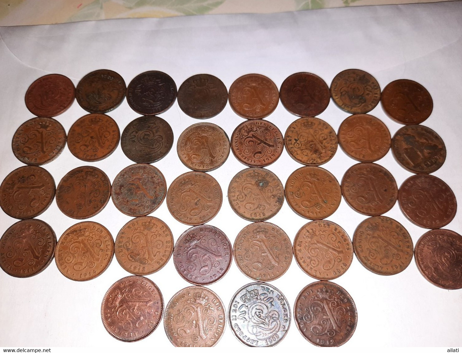 Lot De 34 Pièces De 2 Centimes Belges - Colecciones