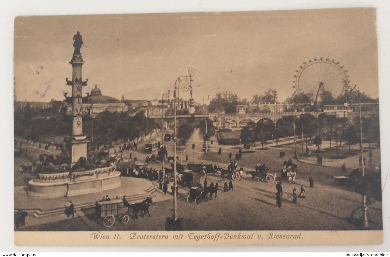 OLD POSTCARD AUSTRIA  ÖSTERREICH  VIENNA WIEN II PRATER MIT TEGETHOFF -DENKMAL  AK 1916 - Prater