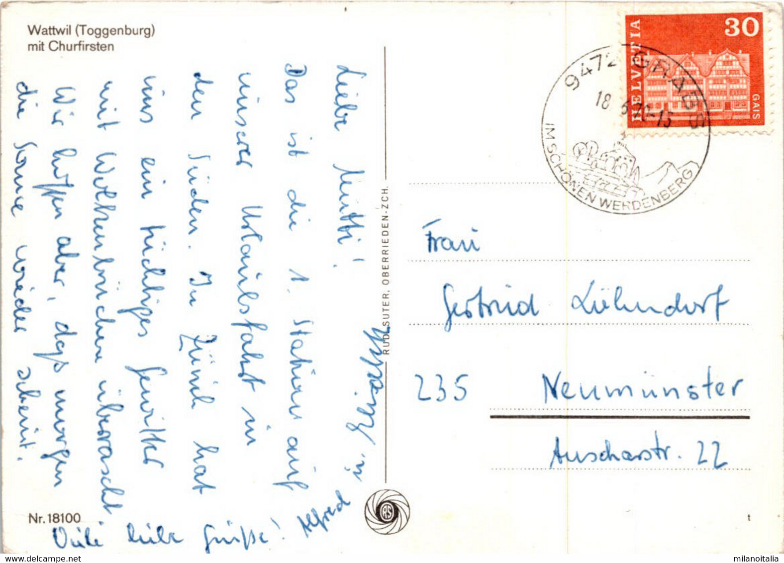 Wattwil (Toggenburg) Mit Churfirsten (18100) * 18. 6. 1970 - Wattwil