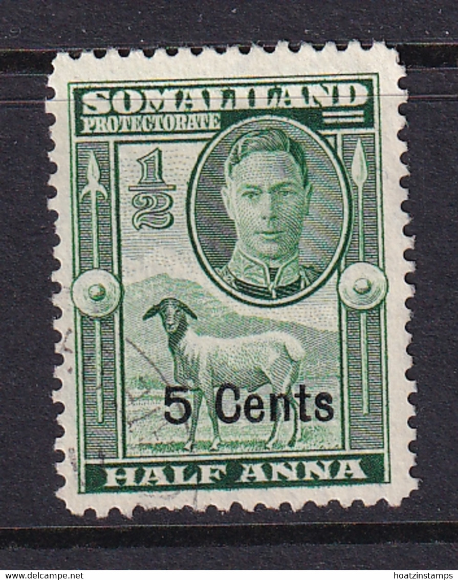 Somaliland Protectorate: 1951   KGVI - Surcharge    SG125     5c On ½a    Used - Somaliland (Protectorate ...-1959)