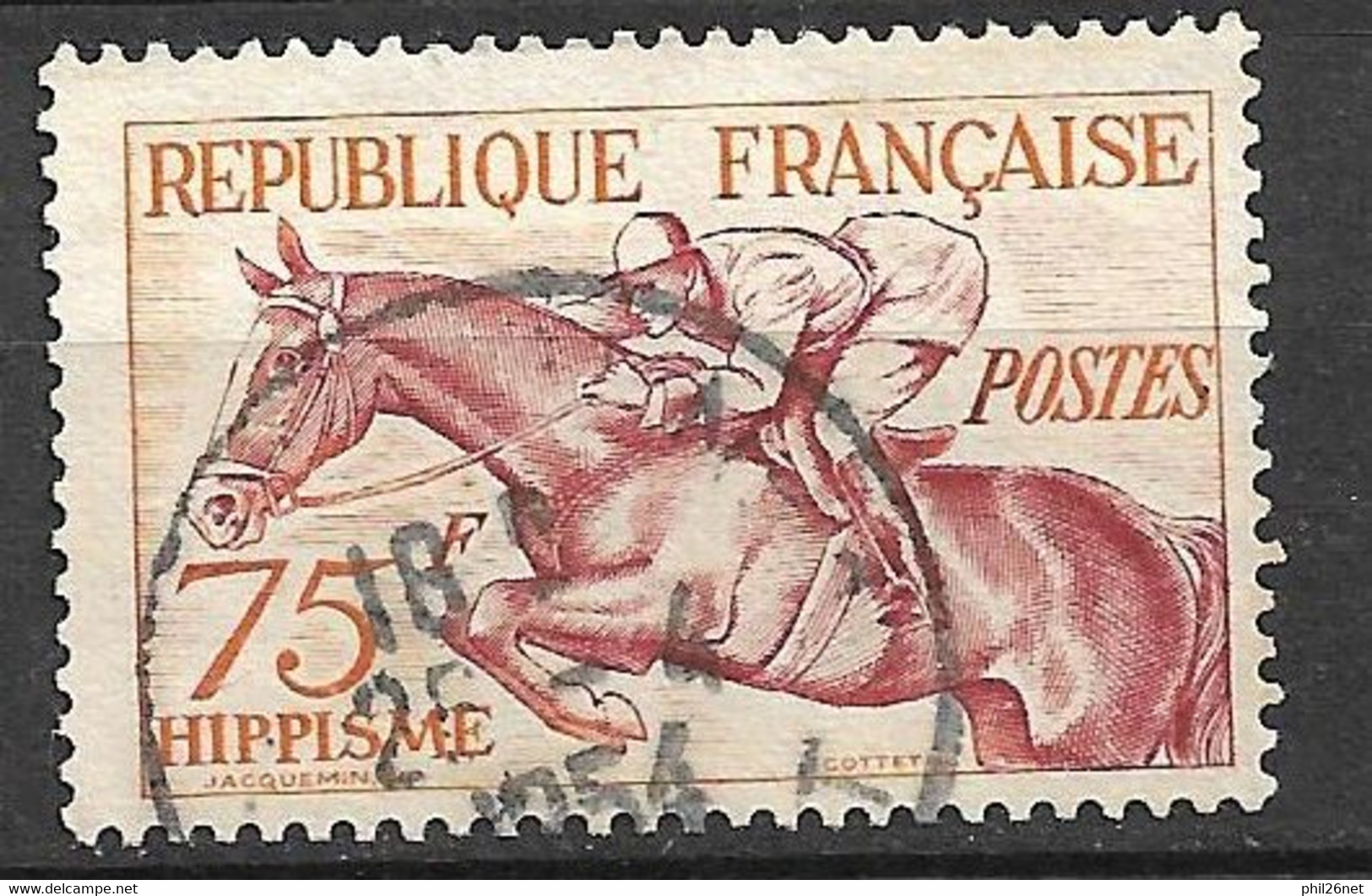 France N° 965 Hippisme JO De Melbourne     Oblitéré   B/TB Voir Scans    - Ete 1956: Melbourne