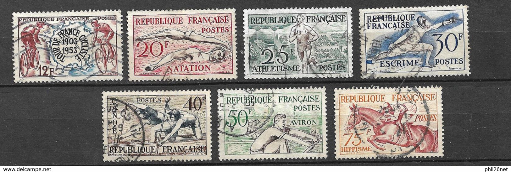 France N° 955 Et 960 à 965             Sports      Oblitérés   B/TB Voir Scans    - Verano 1956: Melbourne