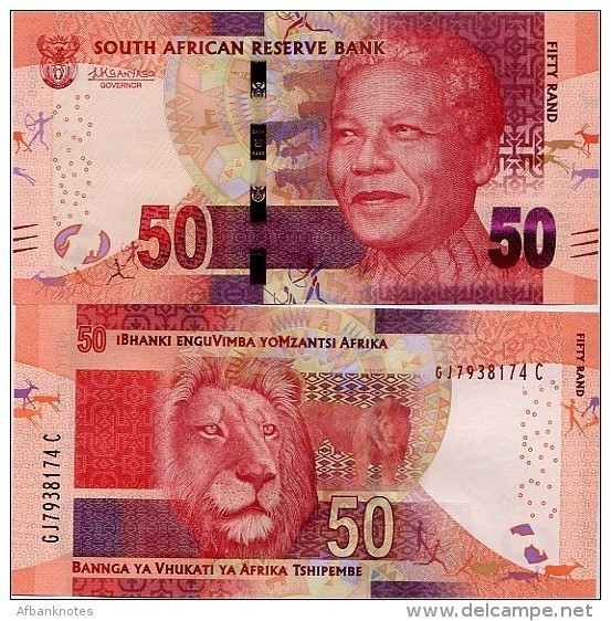 SOUTH AFRICA       50 Rand       P-140b       ND (2015)       UNC  [ Sign. Kganyago ] - South Africa