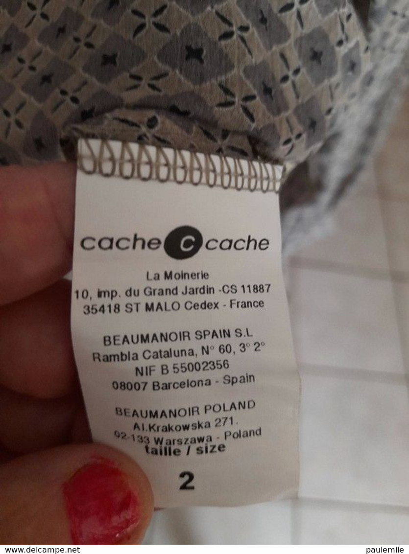 CHEMISIER JAMAIS PORTE  TAILLE S/L   MARQUE CACHE CACHE - Alta Moda