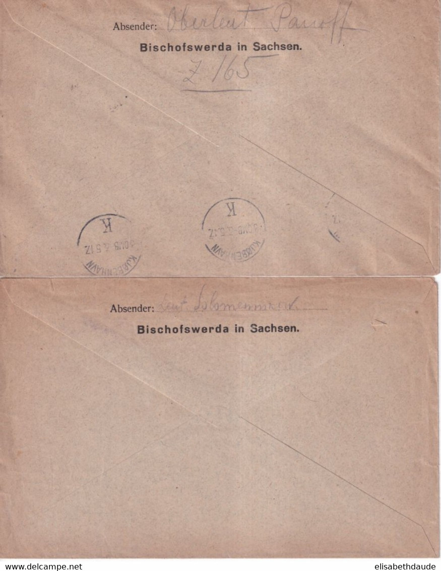 1917 - PRISONNIERS DE GUERRE RUSSES En ALLEMAGNE - 2 ENV. OFLAG De BISCHOFSWERDA IN SACHSEN => COPENHAGUE (DANMARK) - Gevangenenpost