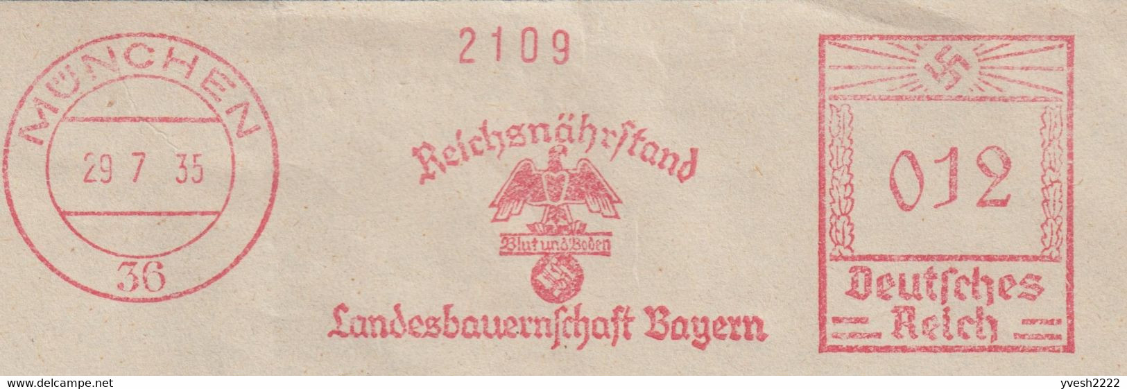 Allemagne 1935. EMA Reichsnährstand, Organisation Allemande Ayant Eu Pour Objectif Le Contrôle Sur Les Prix Agricoles - Agriculture