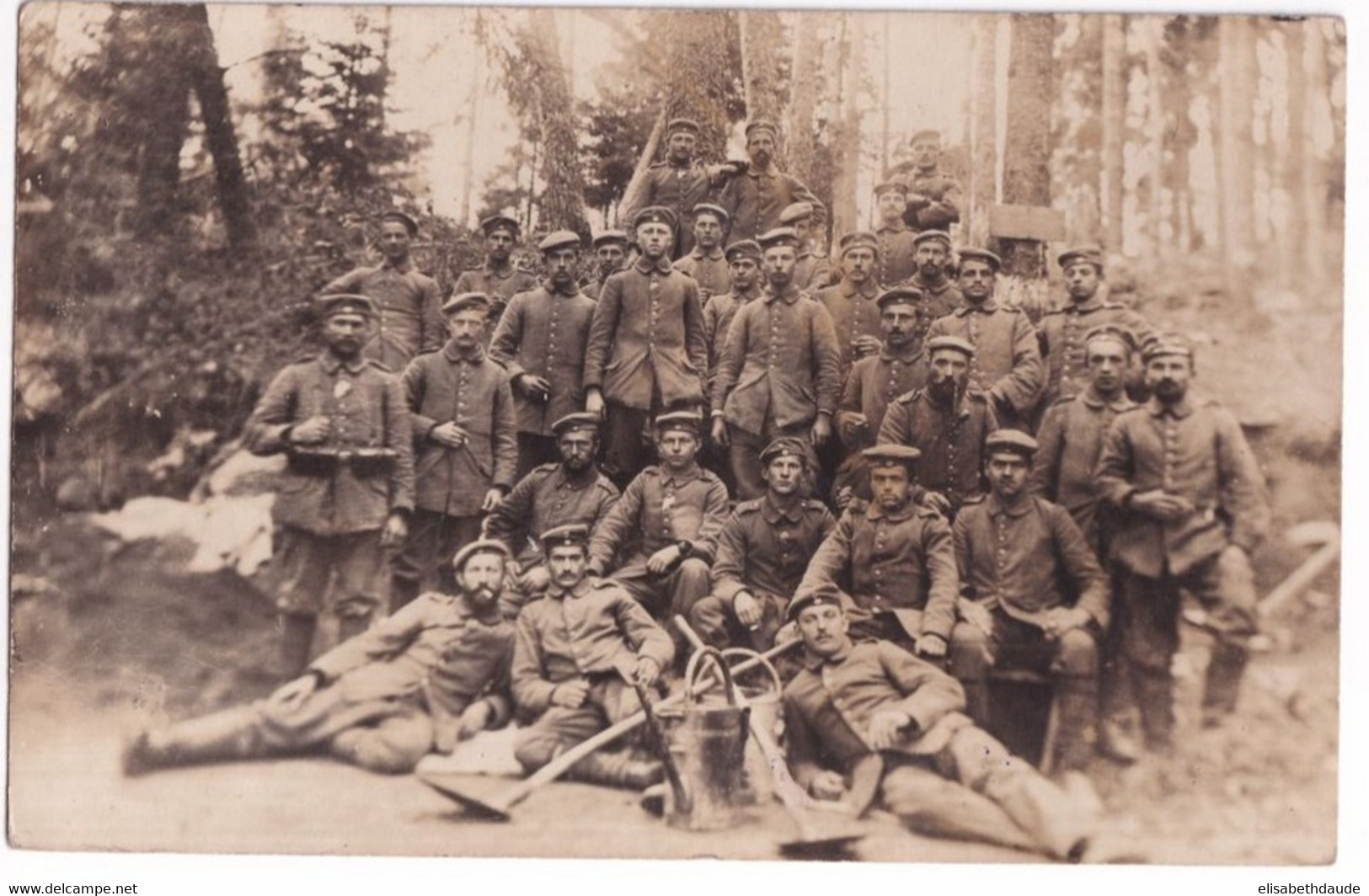 1917 - BAYERN - CARTE PHOTO ! (VOIR VERSO) FELDPOST (ETIQUETTE !) De La 8° DIVISION BAVAROISE => ELLINGEN - Feldpost (franchigia Postale)