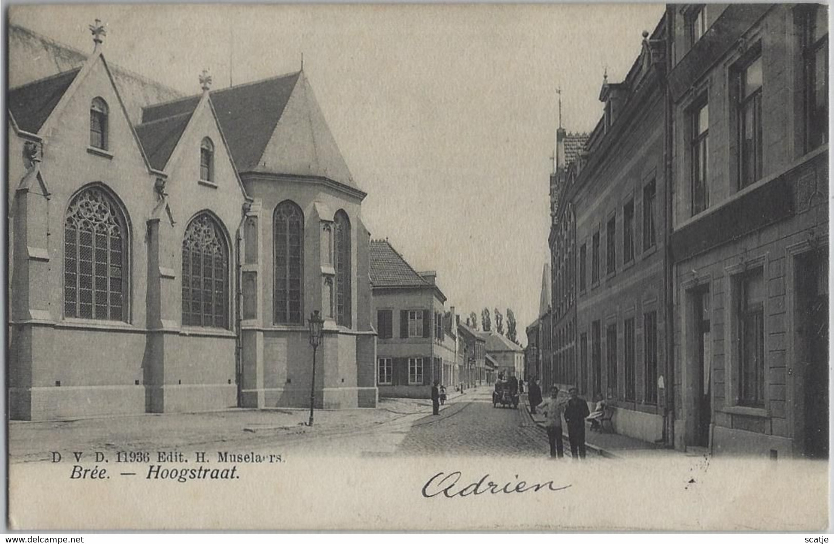 Bree.   -    Hoogstraat  -   Mooie Kaart!   1900     Naar   St. Trond - Bree