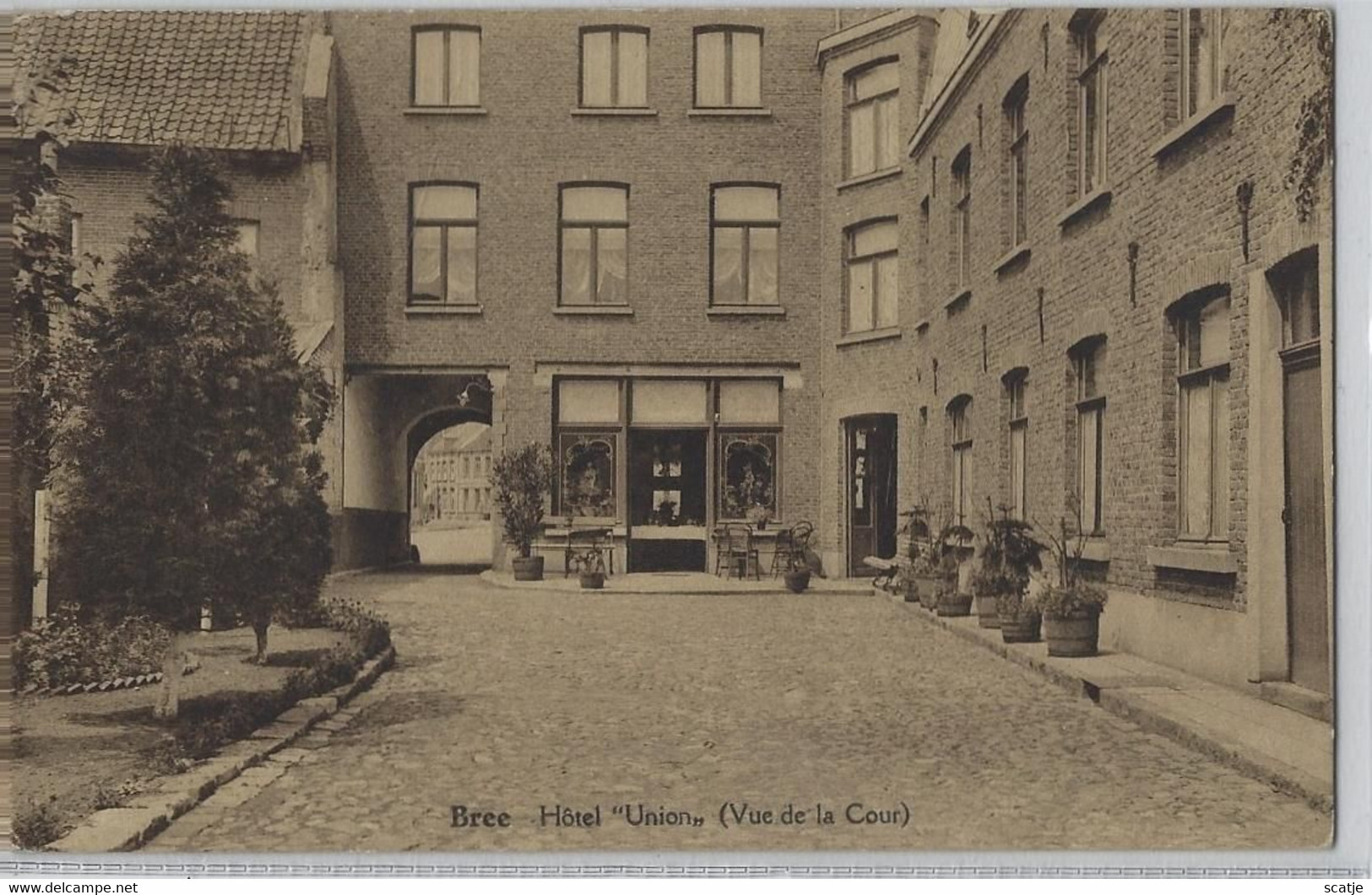 Bree.   -    Hotel Union   -   Vue De La Cour.   -   1939   Naar   Anderlecht - Bree