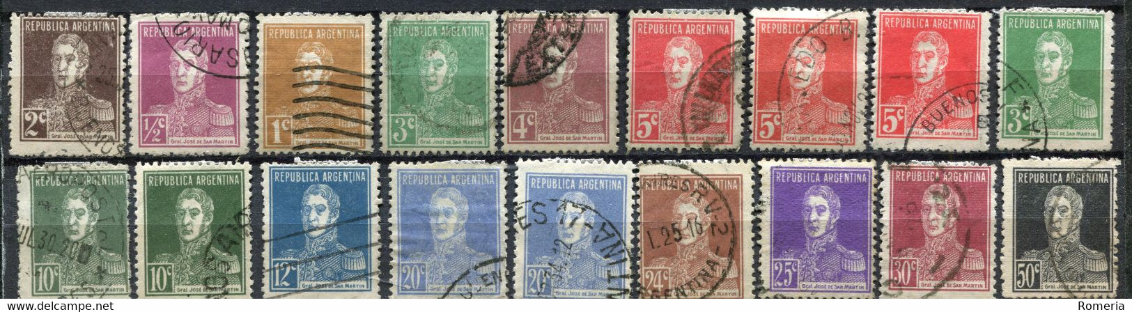 Argentine - 1921 -> 1922 - Lot Timbres Oblitérés - Nºs Dans Description - Usati