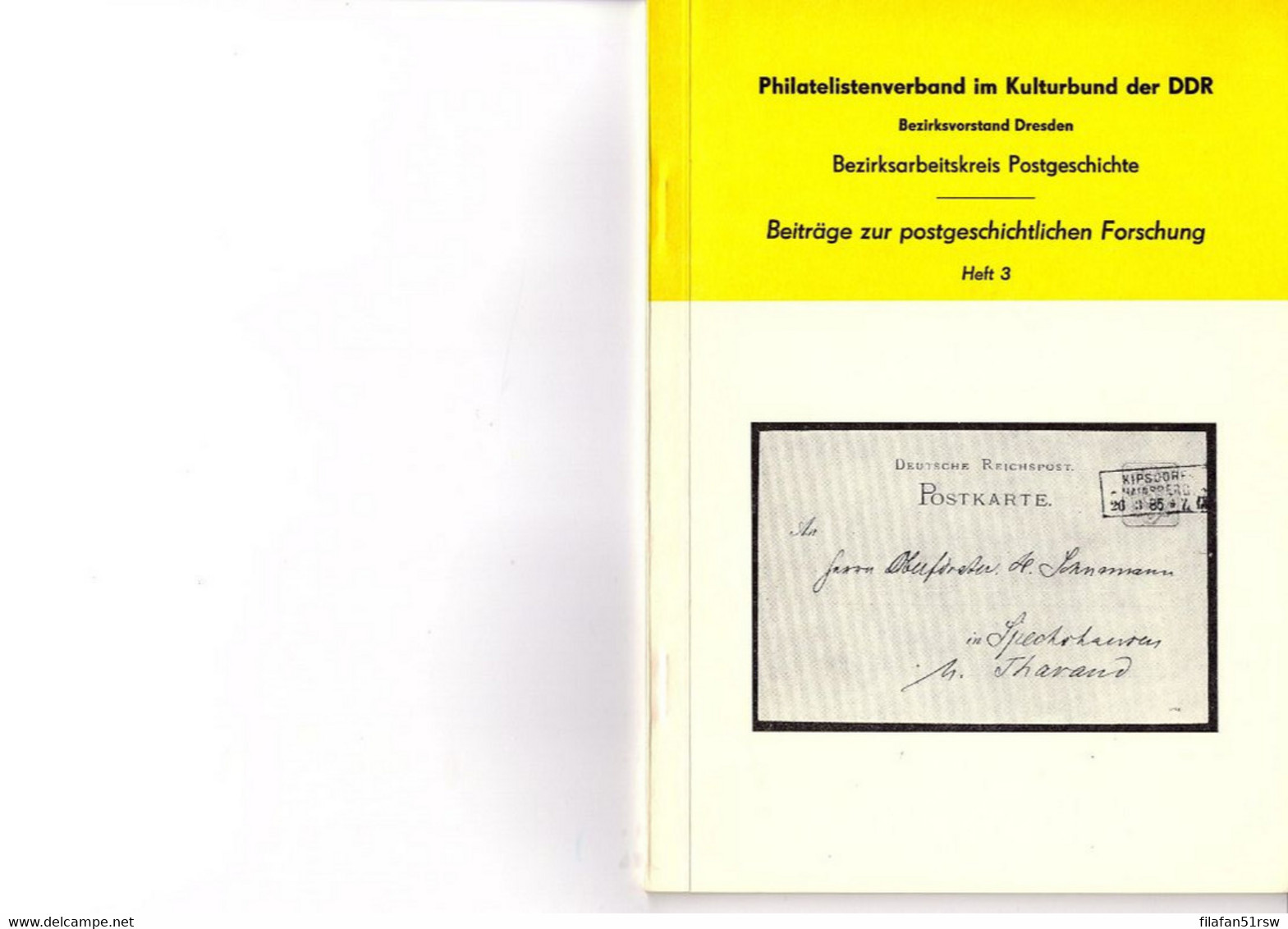Die Bahnpost Der Schmalspurbahn Hainsberg - Kipsdorf, Kulturbund Heft 3     Dr.-Ing. Klaus Jahn - Filatelie En Postgeschiedenis