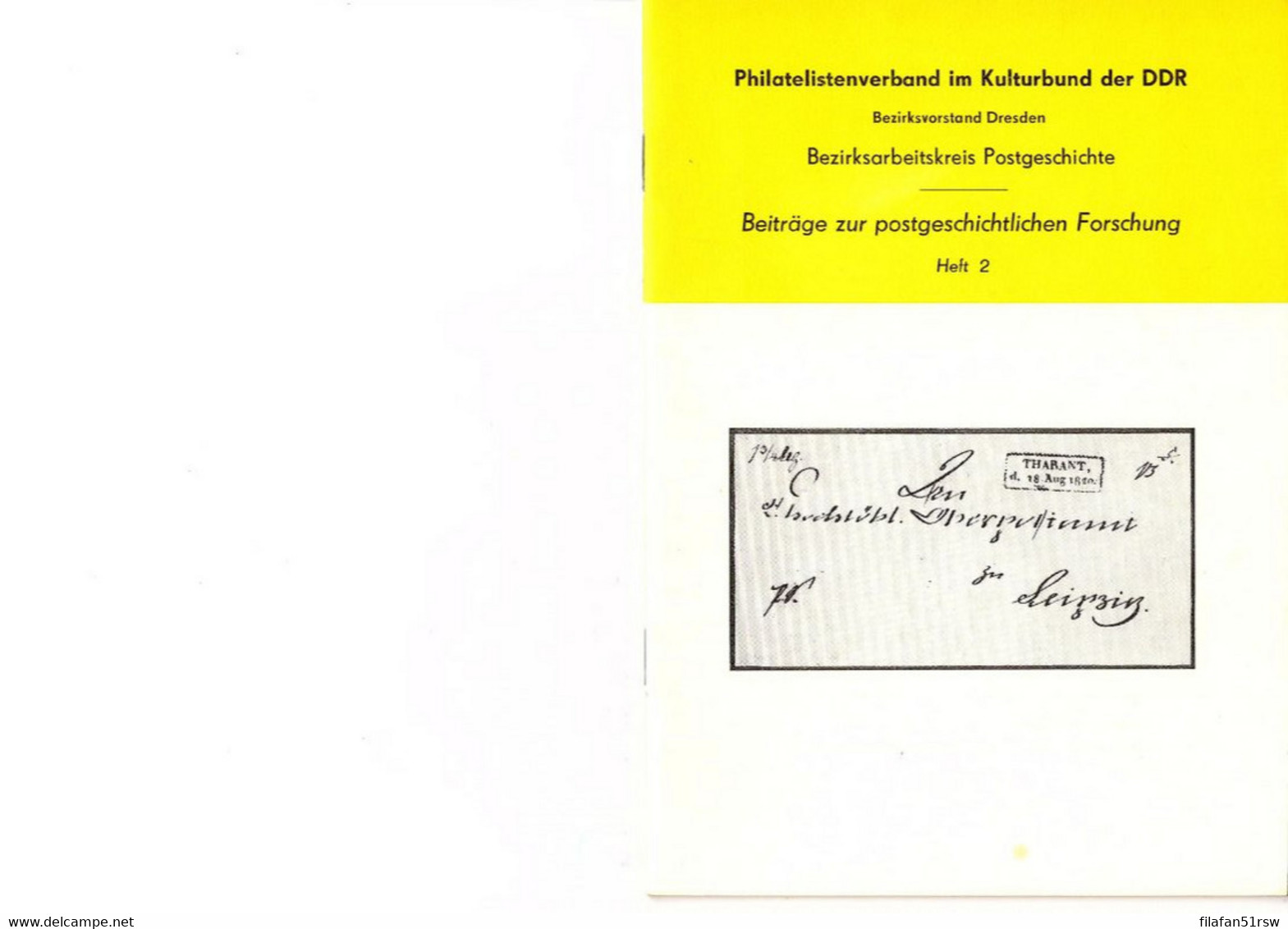 Tharandts Erster Postverwalter; Die Sächsischen Gitternummernstempel, Kulturbund Heft 2,  Günter Holfert, - Posta Militare E Storia Militare