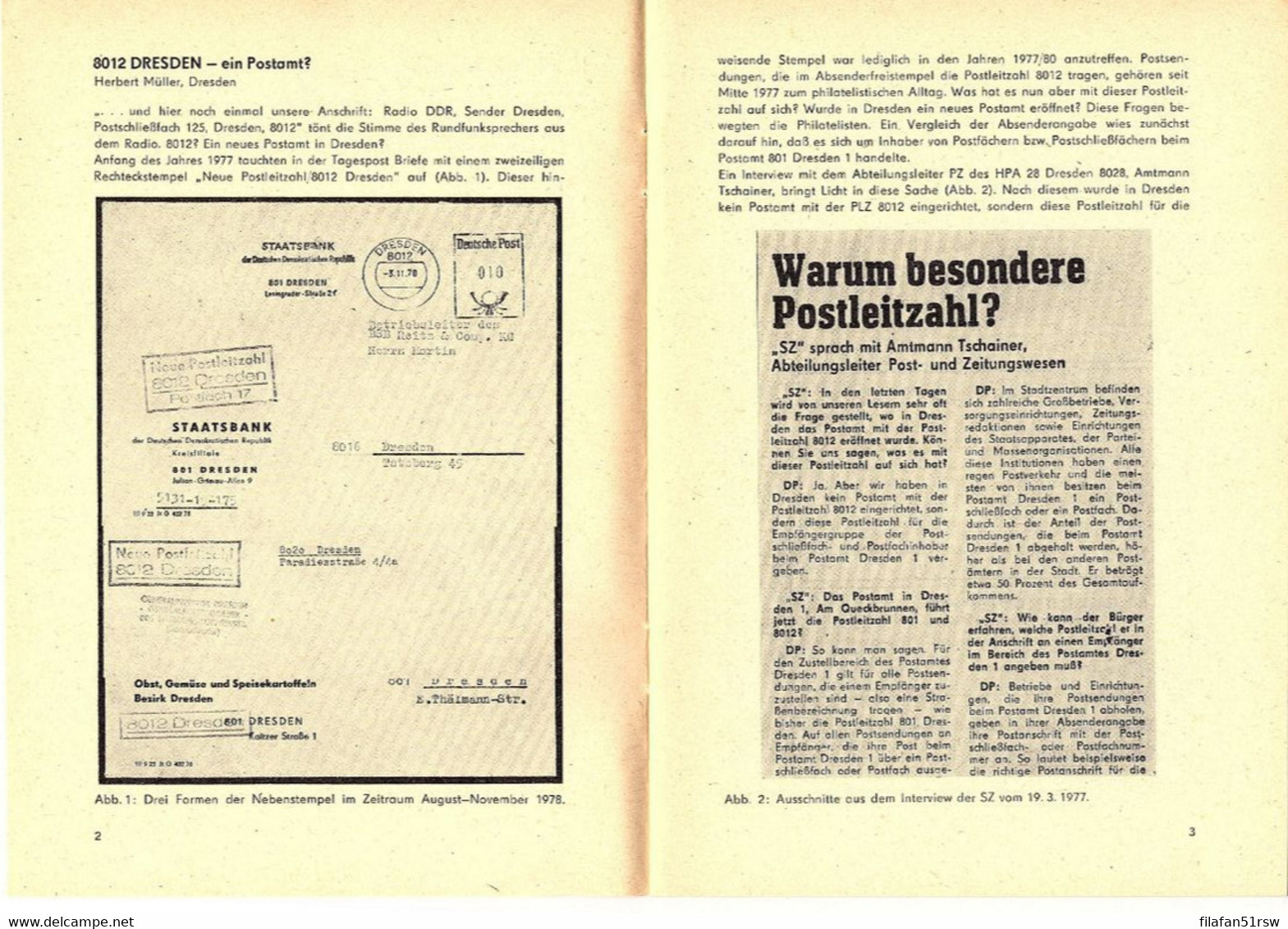 Tharandts Erster Postverwalter; Die Sächsischen Gitternummernstempel, Kulturbund Heft 2,  Günter Holfert, - Correomilitar E Historia Postal