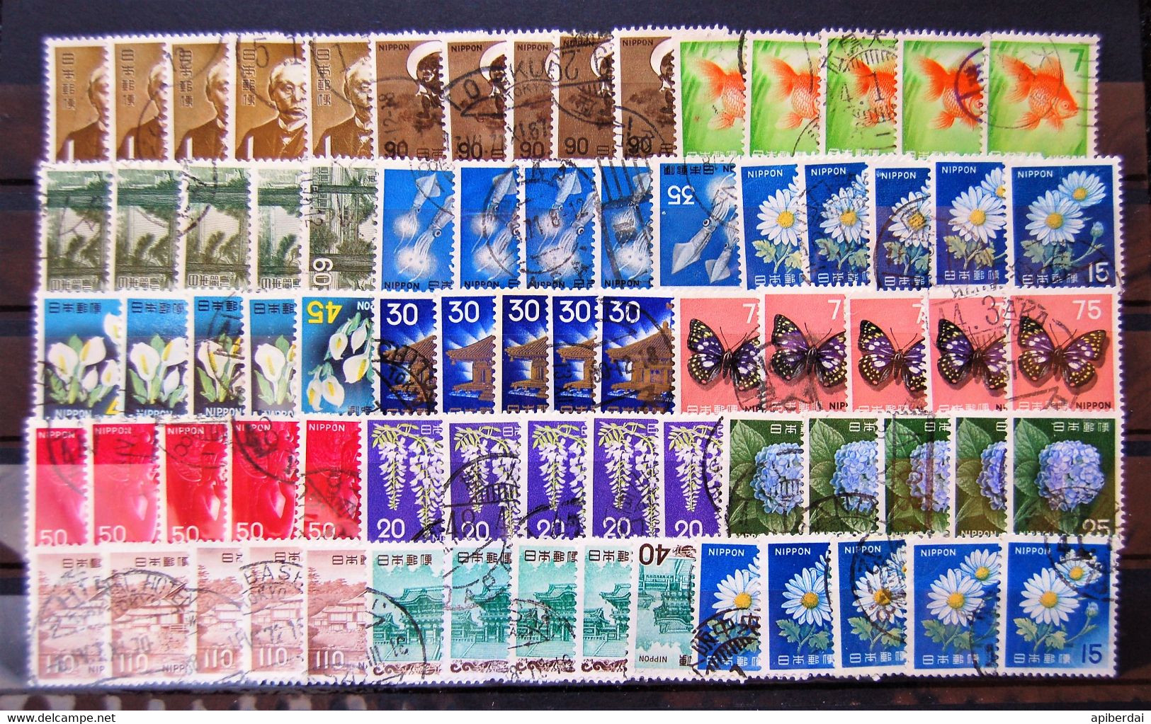 Japon Japan - Small Batch Of 5X15 Differents Stamps Used - Collections, Lots & Series