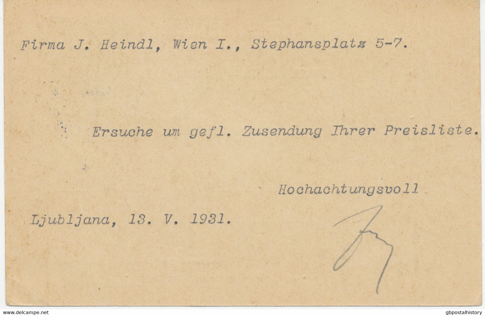 JUGOSLAWIEN 1931, König Alexander 50 Pa Kab.-GA-Postkarte Mit 1 Din Zusatzfrankatur Von „LJUBLJANA“ (K2, Slowenien) - Briefe U. Dokumente