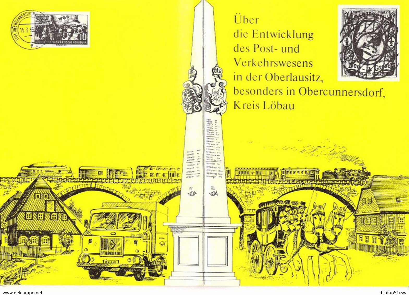 Die Entwicklung Des Post- Und Verkehrswesen In Obercunnersdorf, Kulturbund         Eberhard Gottschald - Philatelie Und Postgeschichte