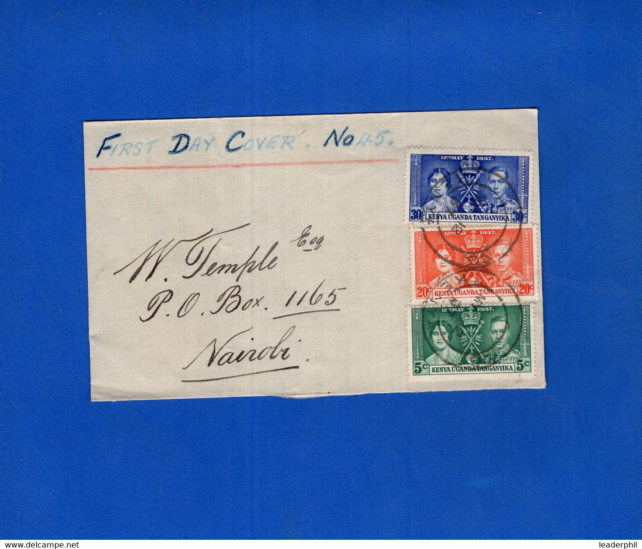 BRITISH KENYA - UGANDA, 1937, FDC TO NAIROBI - Kenya & Ouganda