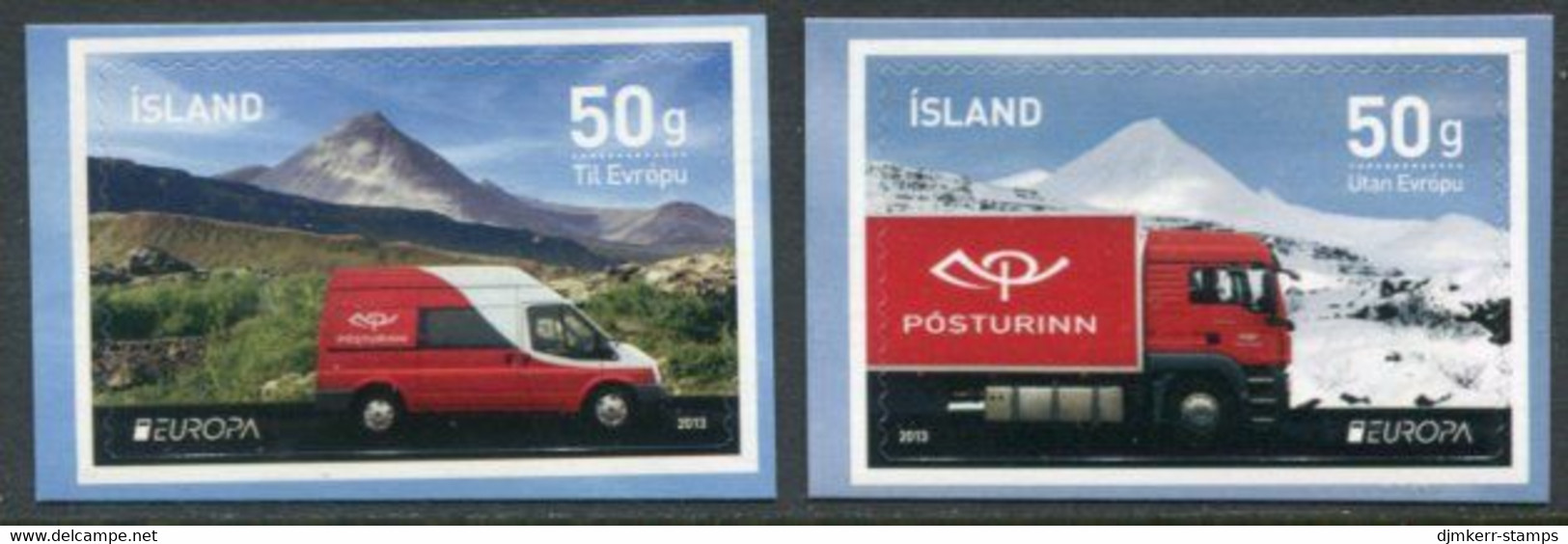 ICELAND  2013 Europa: Postal Vehicles Imperforate On One Side MNH / **.  Michel 1394-95 - Nuovi