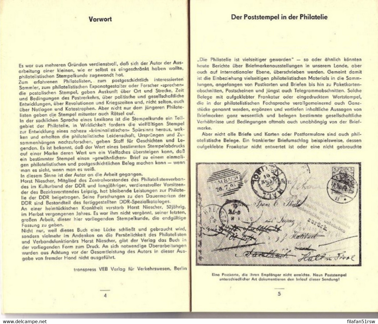 Kleine Stempelkunde, 1. Auflage, Horst Niescher, 162-925/197/84 Transpress, 1984, - Stempel