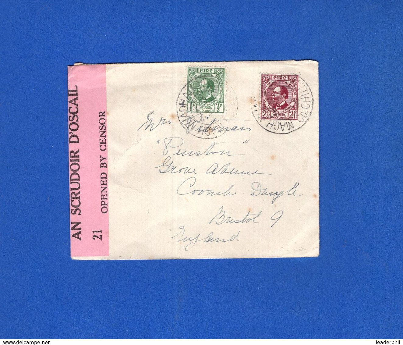 IRELAND, 1940, CENSORED COVER TO BRISTOL (UK) VF - Covers & Documents