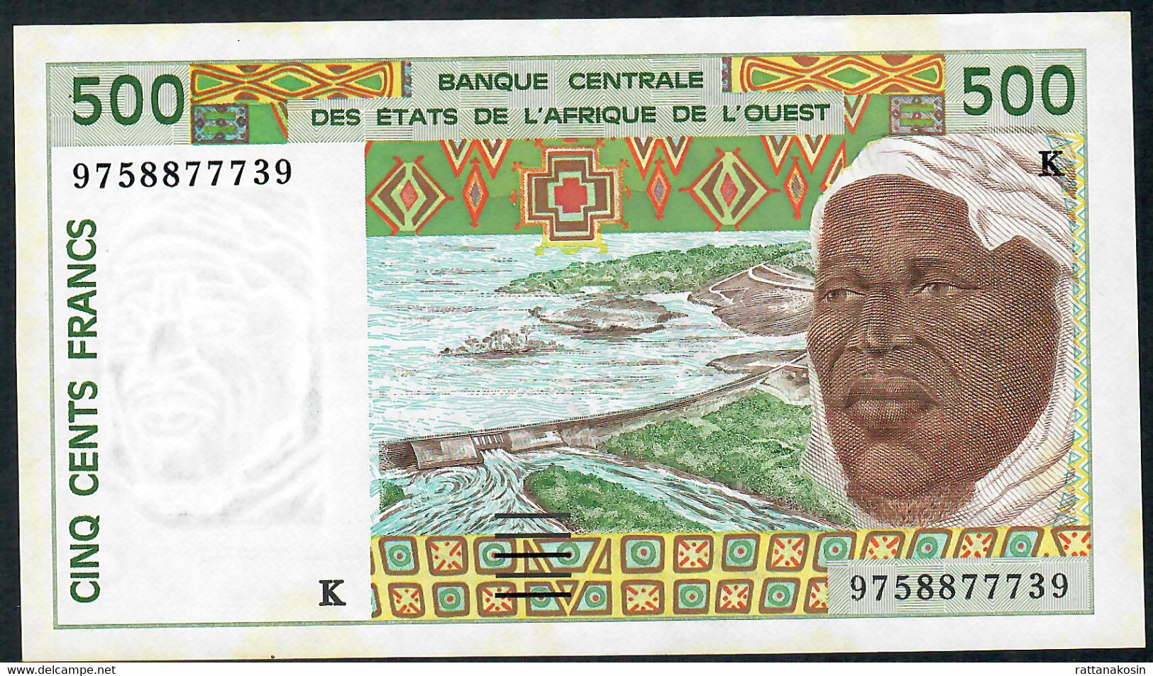 W.A.S. SENEGAL P710Kg 500 FRANCS (19)97 1997 Signature 28   10 Numbers   UNC. - West African States