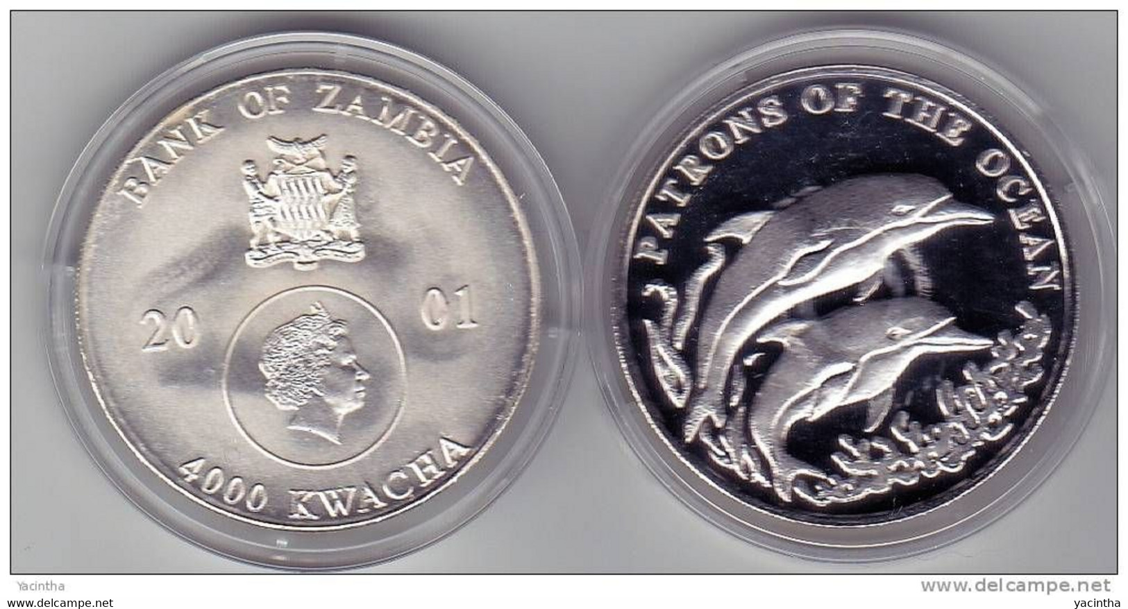 @Y@   Zambia  4000 Kwacha  2001 Proof   Zilver - Zambie