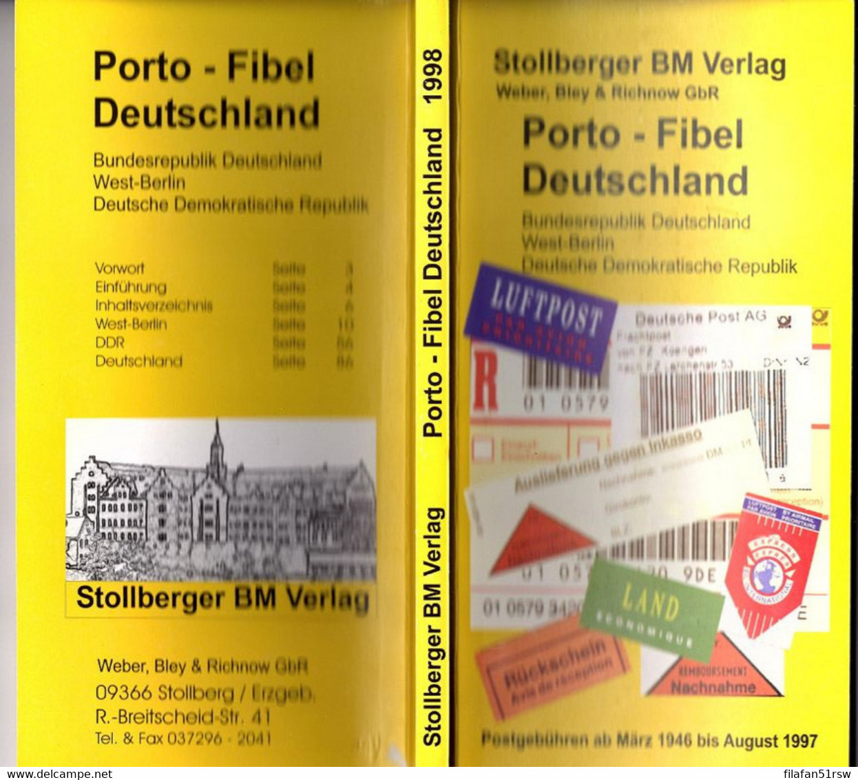 Porto - Fibel Deutschland, BRD, West-Bl., DDR, 1946 Bis 1997, Weber, Bley, D. Weber, Stollberger BM - Posttarieven