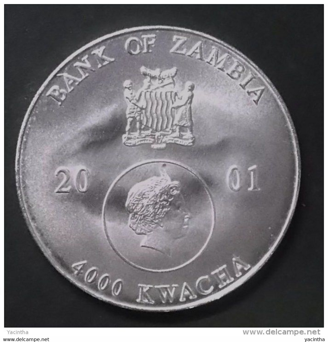 @Y@   Zambia  4000 Kwacha  2001 Proof   Zilver - Zambia