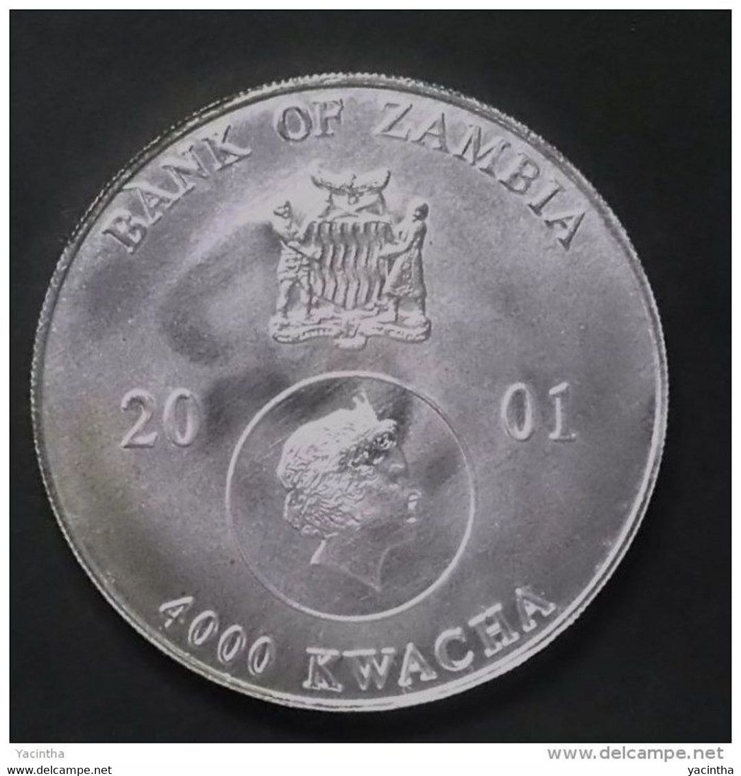 @Y@   Zambia  4000 Kwacha  2001 Proof   Zilver - Sambia