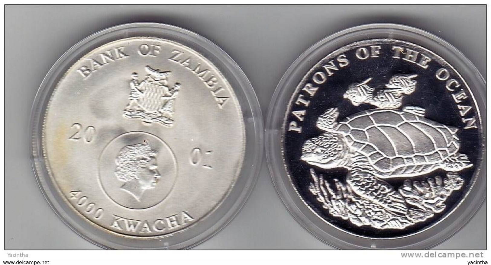 @Y@   Zambia  4000 Kwacha  2001 Proof   Zilver - Zambia