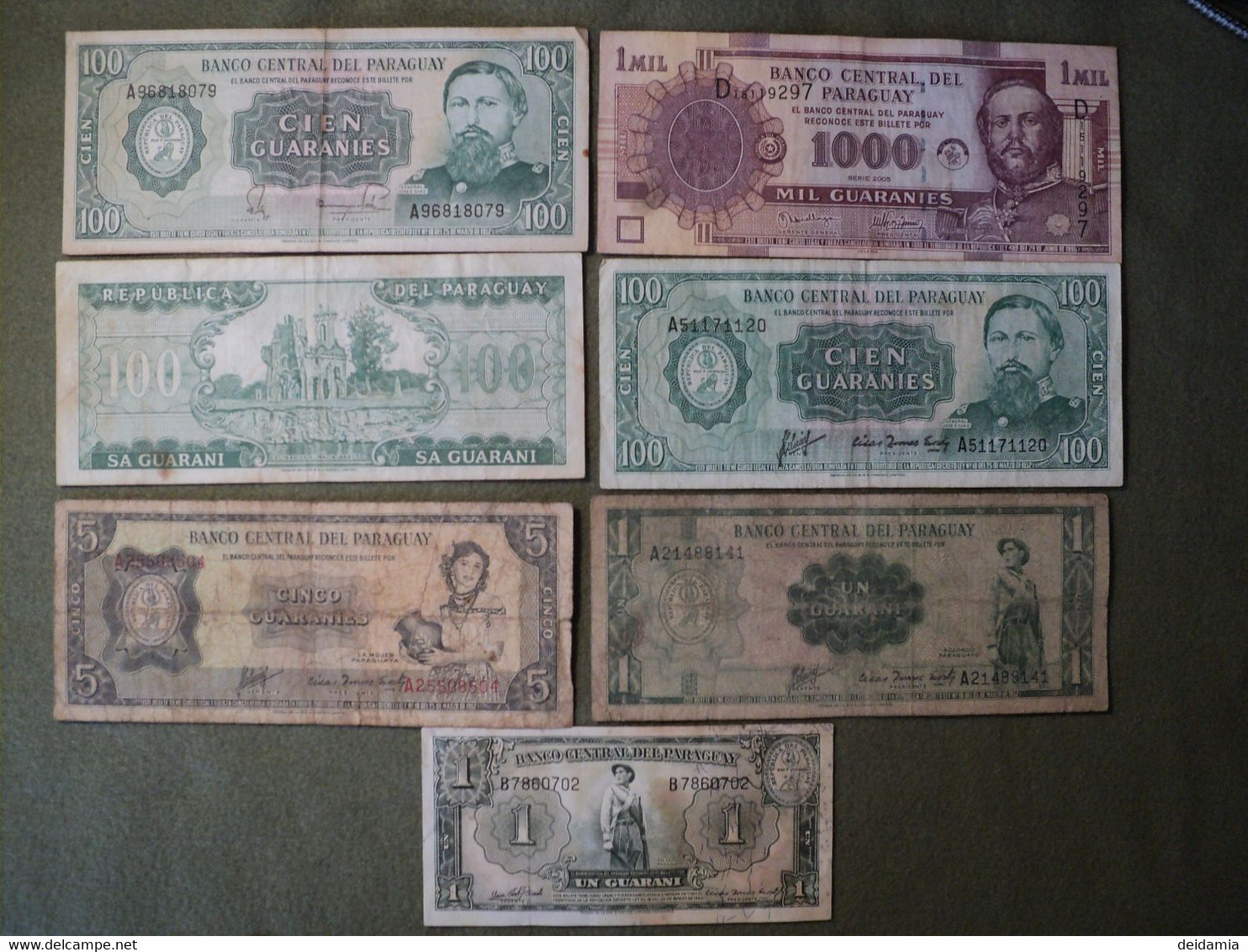 PARAGUAY. LOT DE 7 BILLETS DE BANQUE DIFFERENTS. 1952? / 2005 - Paraguay